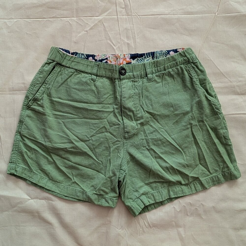 Chubbies Green Chambray Elastic Waistband Shorts (large)